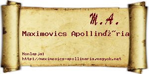 Maximovics Apollinária névjegykártya